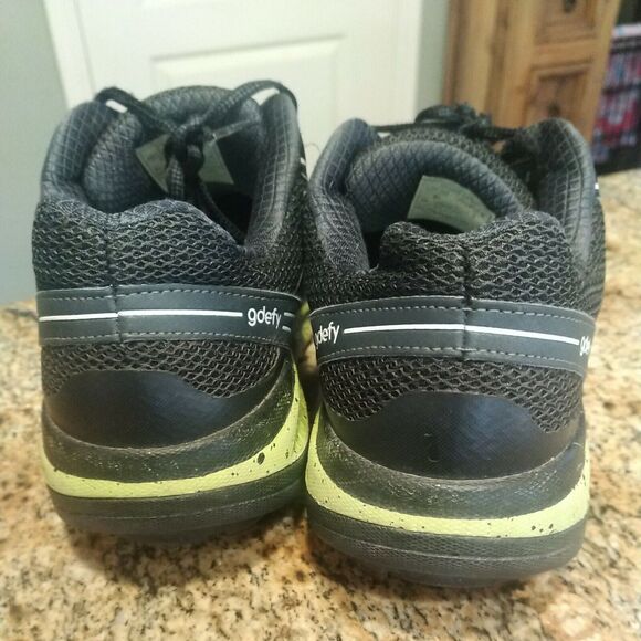 Gdefy Gravity Defyer Mighty Walk Shoes Women Black Neon Green SZ 8.5 - Picture 9 of 12